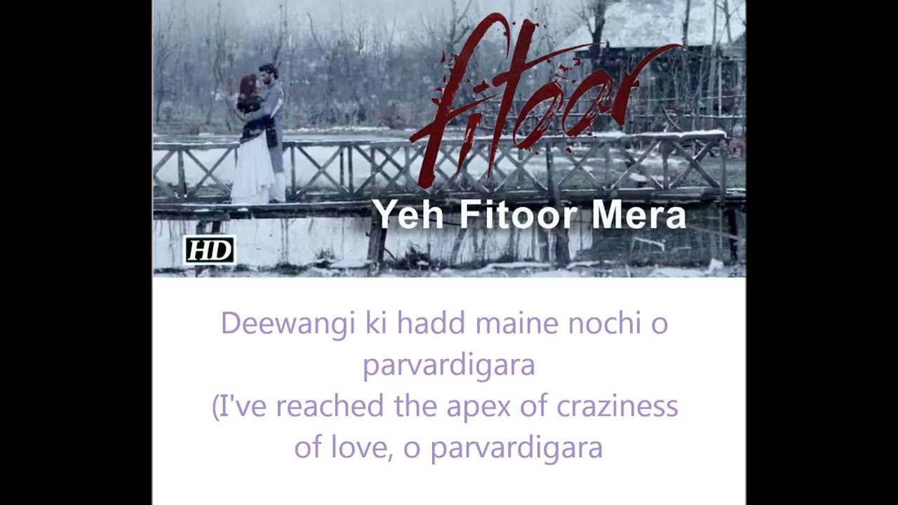 Ye Fitoor Mera Eng and hindi lyrics