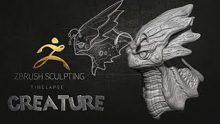 Zbrush Basic Sculpting Creature art to 3D Model Timelapse by starkstefen