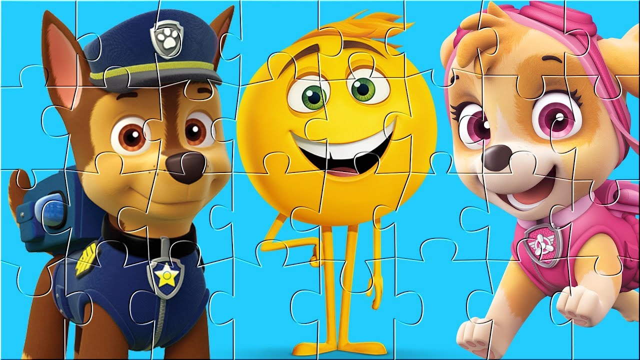 Puzzle de La Patrulla Canina con Emoji la Pelicula (Chase y Sky) - YouTube