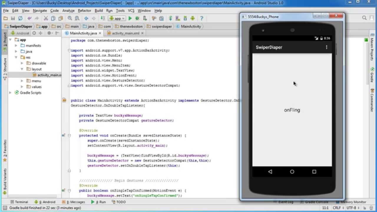 Android App Development for Beginners - 22 - Running the Gesture App