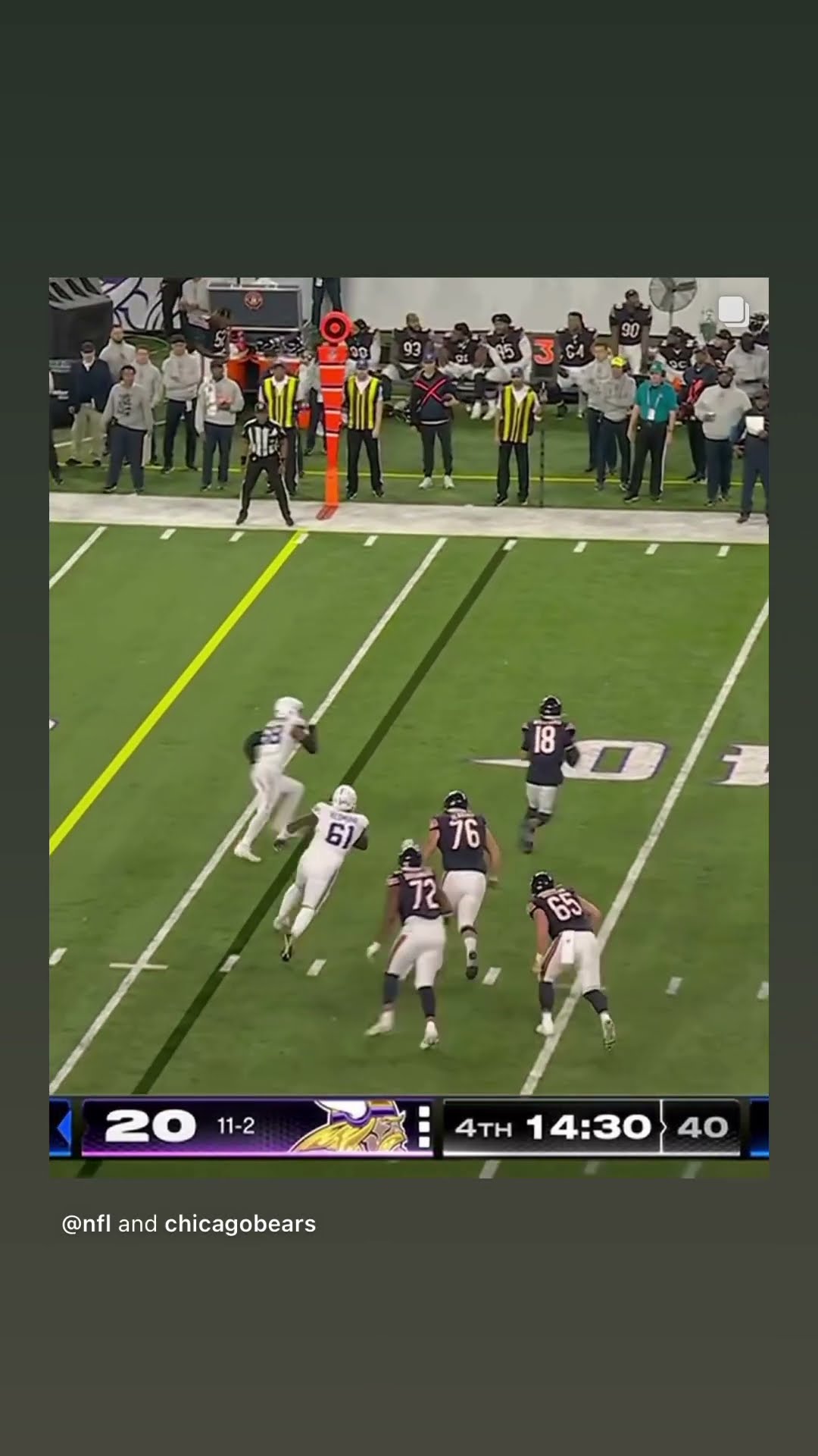 He found him #hoodnews #calebwilliams #keenanallen #chicagobears #minnesotavikings #catch #omg #how