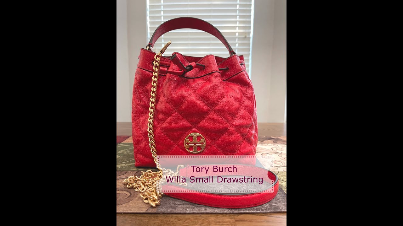 Tory Burch Willa small drawstring tory burch outlet - YouTube