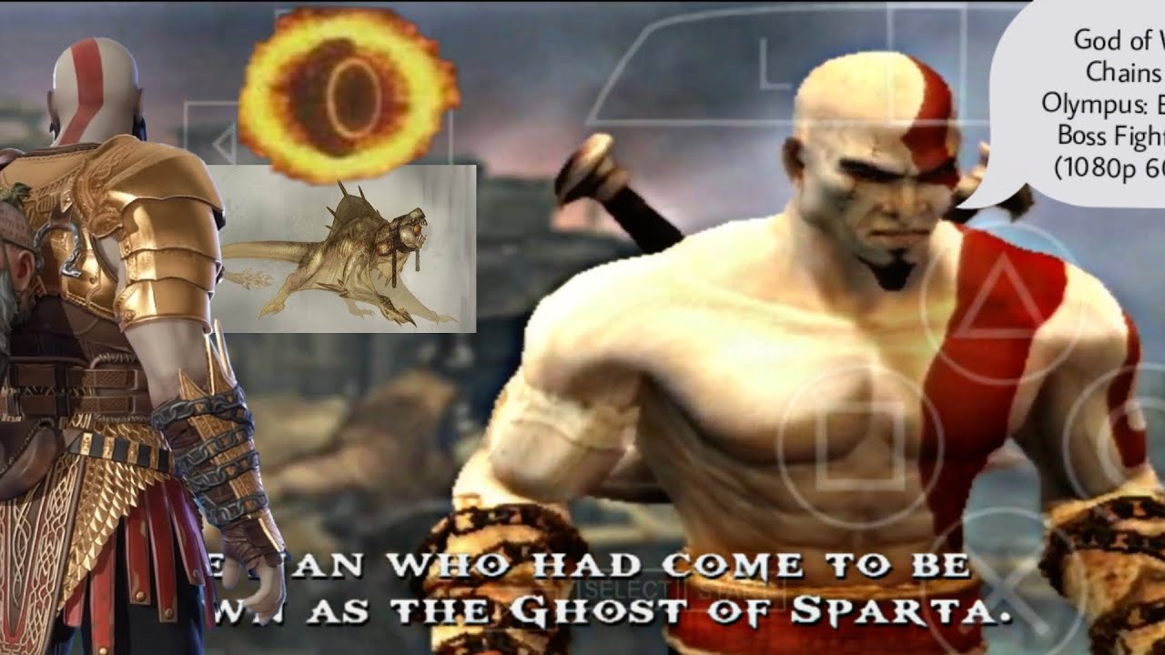God of War Chains of Olympus Basilisk Boss Fight PSP (1080p 60fps) EP
