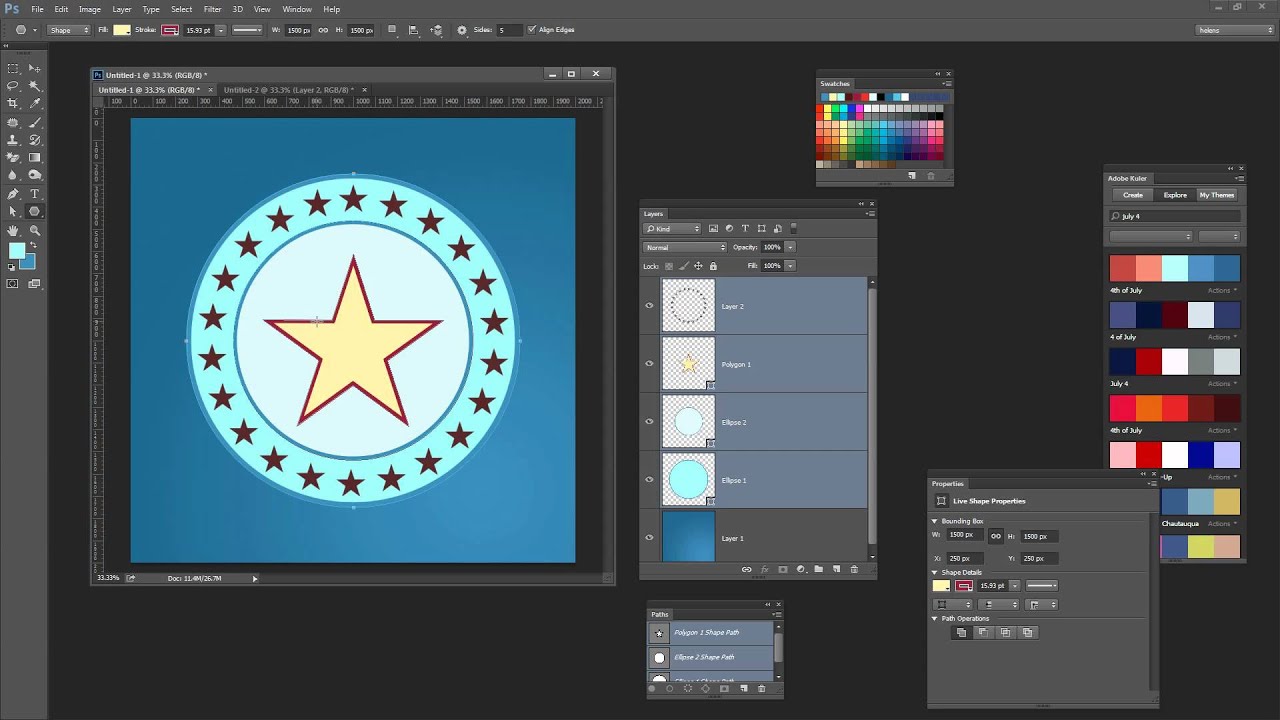 Distribute Shapes In Photoshop Rotate Shapes Around A Circle For Graphics Logos