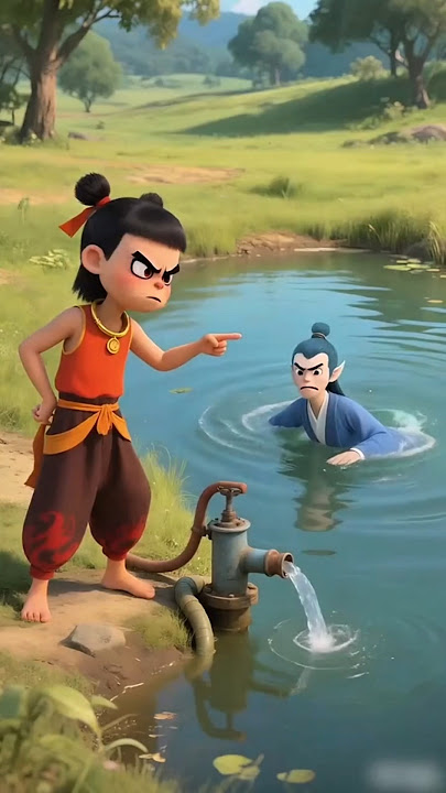 Nezha Marah Air Kolamnya Di Curi! #shorts #animasi #kartun