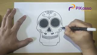 How to Draw a Sugar Skull Easy step by step