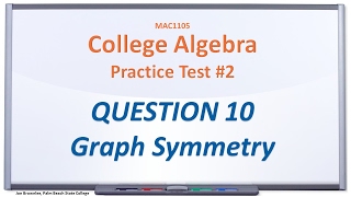 MAC1105 Practice Test #2: Q10, Graph Symmetry