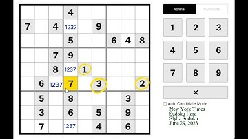 New York Times Sudoku Hard June 29, 2023