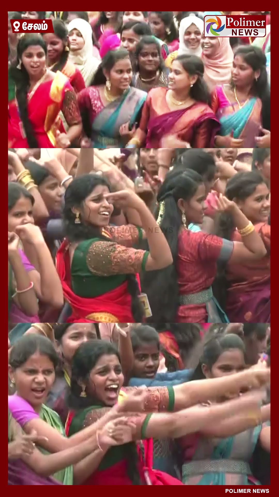 இது பொங்கல் vibe..!! சேலை கட்டி நடனமாடிய மாணவிகள்.. #shorts
