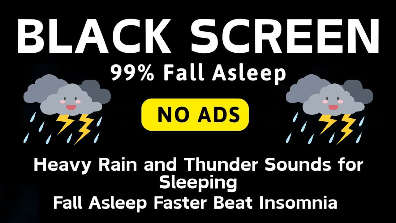 🔴 Heavy Rain and Thunder Sounds for Sleeping | Perfect for Deep Sleep and Relaxation - Black Screen