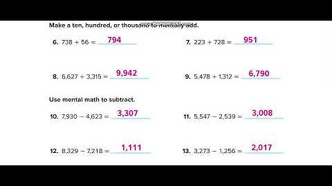 Grade 4 Chapter 2 Lesson 3 Add and Subtract Mentally (Part 2)