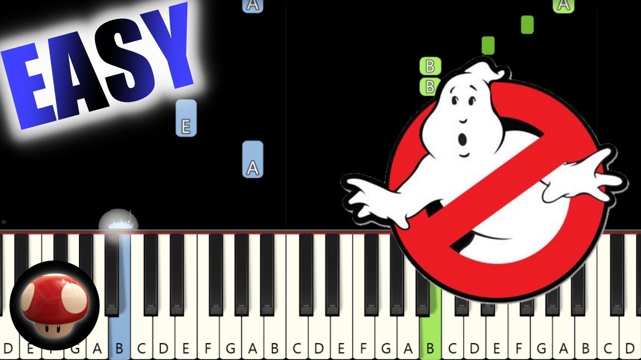 Ghostbusters Theme Easy Piano Tutorial Synthesia ゴーストバスターズテーマ曲 ピアノ簡単楽譜 By Tam Youtube