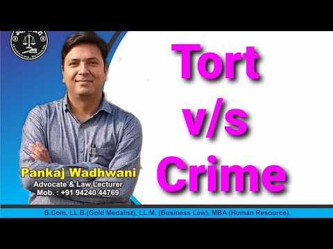 #Tort v/s #Crime #अपकृत्य #बनाम #अपराध @Law Easy  #LLB #LLM #Ballb