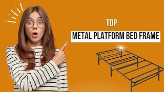 TOP 5 Foldable Metal Platform Bed Frame with Headboard Reviews in 2023 [Underbed Storage]