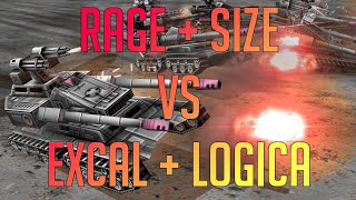 Rage & Size vs Excal & Logica - 2v2 Challenge - C&C Generals Zero Hour Online