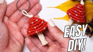 🍄 DIY Macramé Mushroom Keychain Tutorial (Easy & Adorable!)