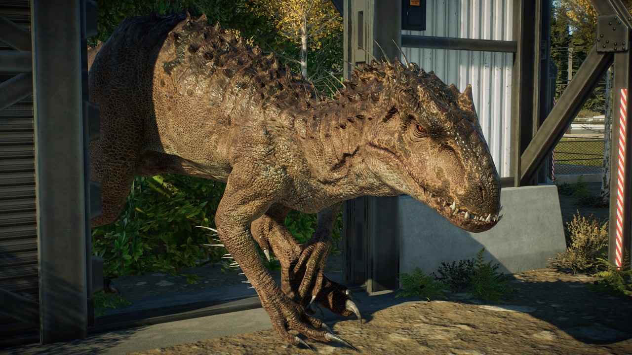 INDOMINUS REX vs GIGANOTOSAURUS and BARYONYX FULL FIGHT - Jurassic World Evolution 2