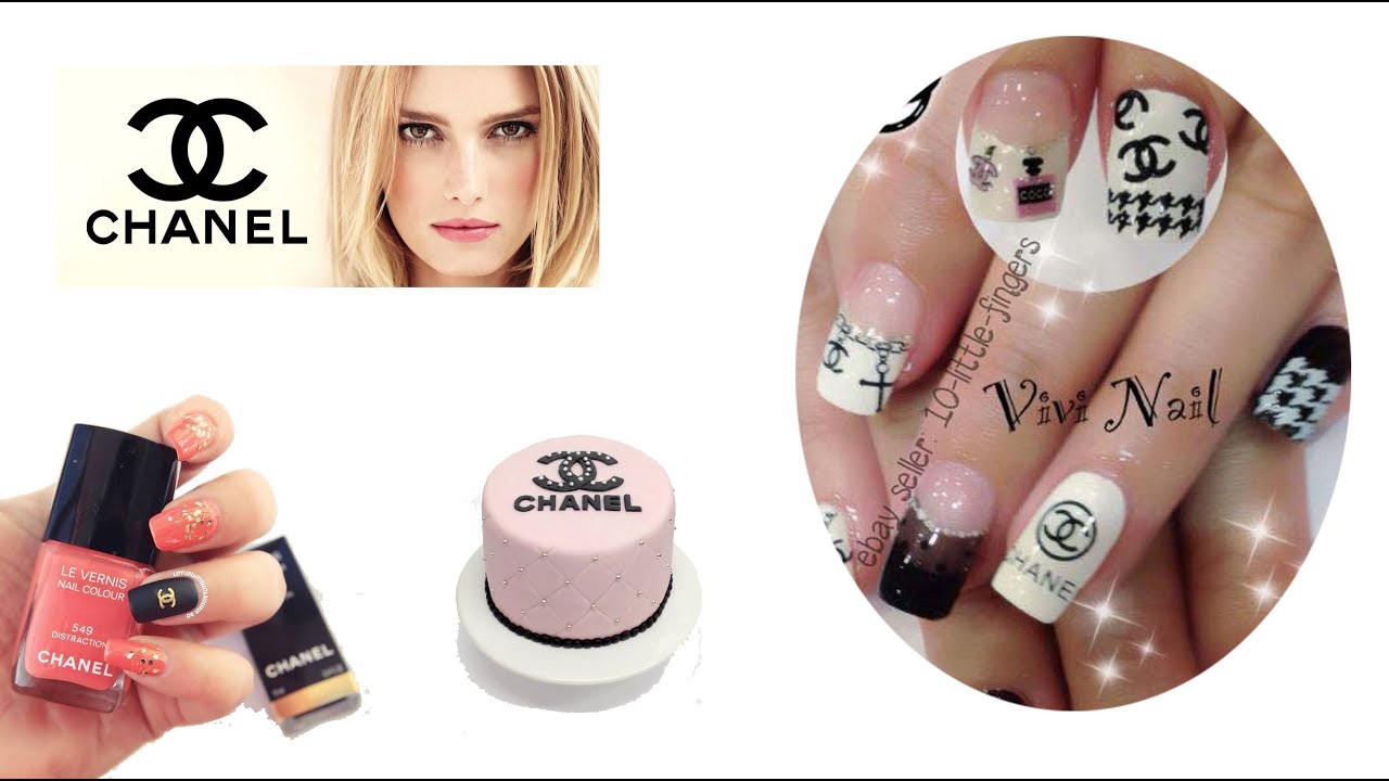 Chanel & Louis Vuitton Nail Art - YouTube