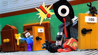 Escape From 100 LEGO Roblox Doors in Minecraft  LEGO Minecraft Challenge  Animation
