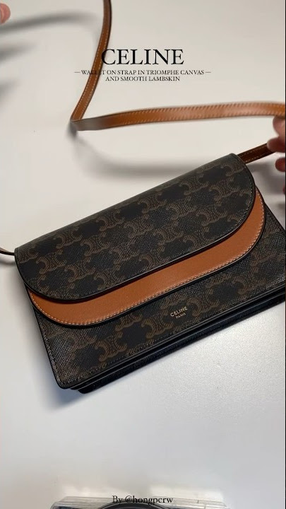 Authentic Brand New WALLET ON STRAP IN TRIOMPHE CANVAS AND SMOOTH LAMBSKIN