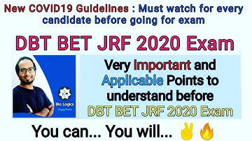 DBT BET JRF Biotechnology Exam 2020 | New COVID 19 Guidelines | Important Topics for DBT JRF 2020