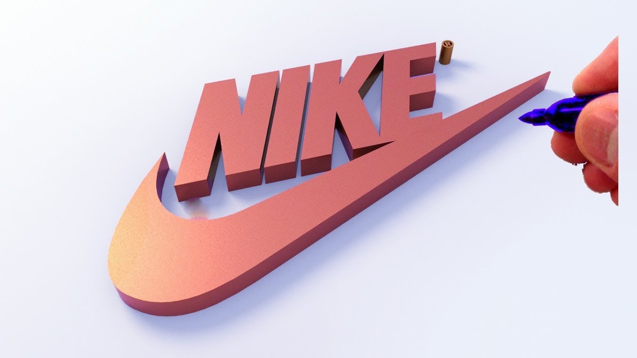 3D Nike Logo Drawing - bmp-hit