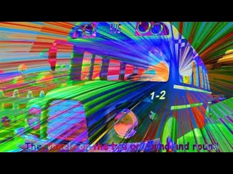 Wheels on the bus different colors shade effects & remixes kids song ...