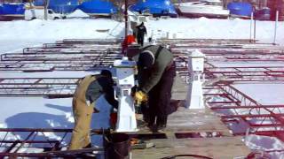 How to build a dock on hard water.