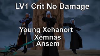 Kingdom Hearts III - Young Xehanort & Xemnas & Ansem (LV1 Crit No Damage w/Restrictions)