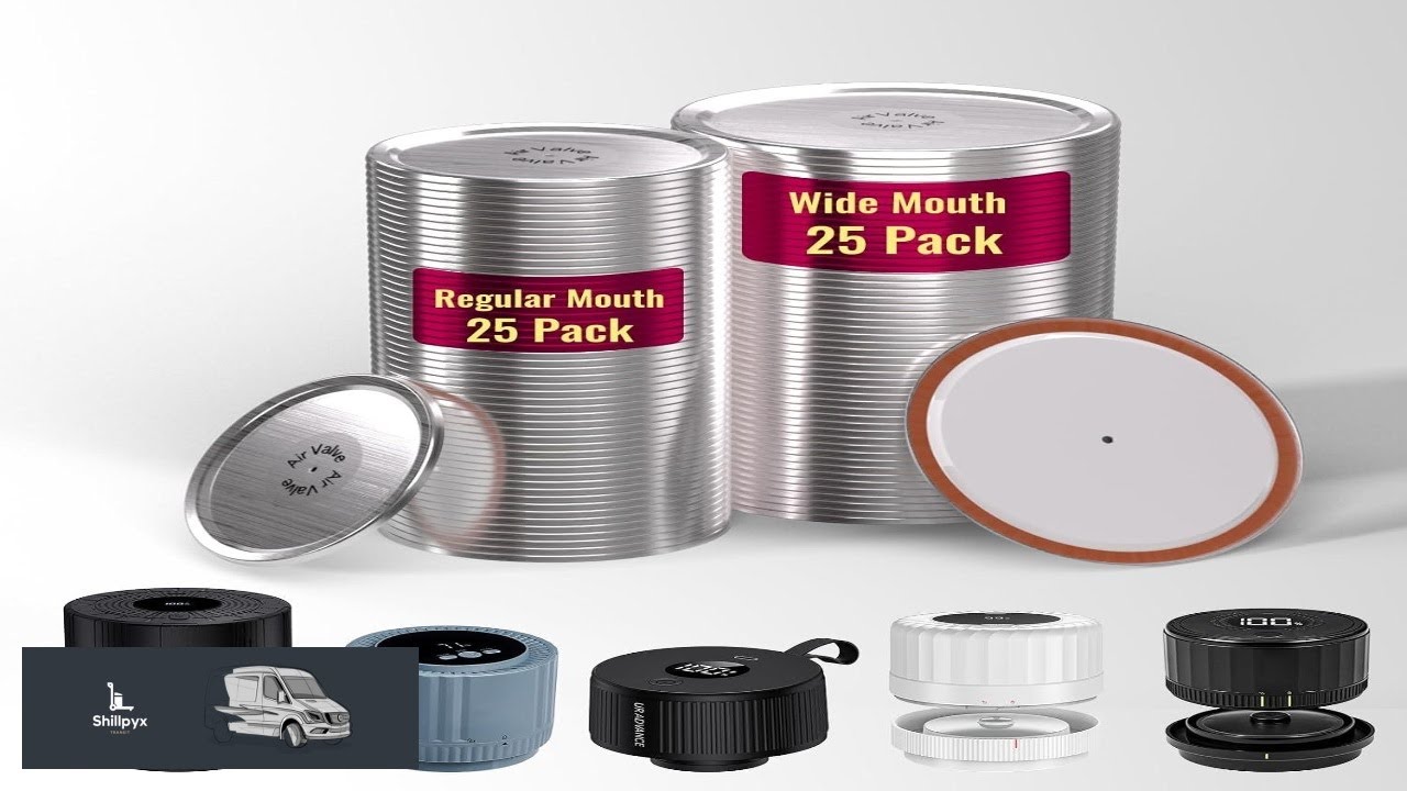 50PCS Canning Lids 25 Wide Mouth(3.31") & 25 Regular Mouth(2.67") Mason