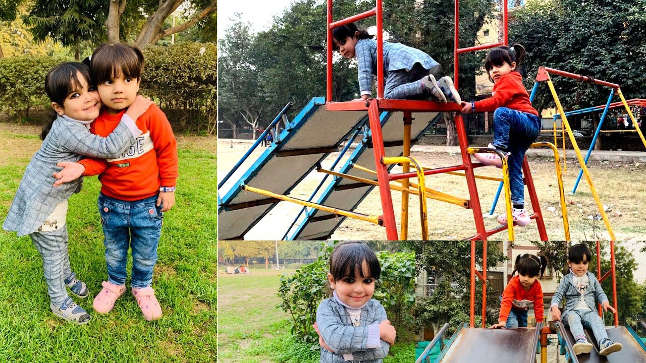Playing at the park on the Kids Playground Little Girls Playing YouTube