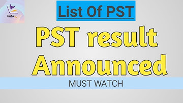 PST result announced || PST list || easy learning tv