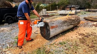 Logs TOO Big For The Sawmill VS The Germans Most Powerful Chainsaw