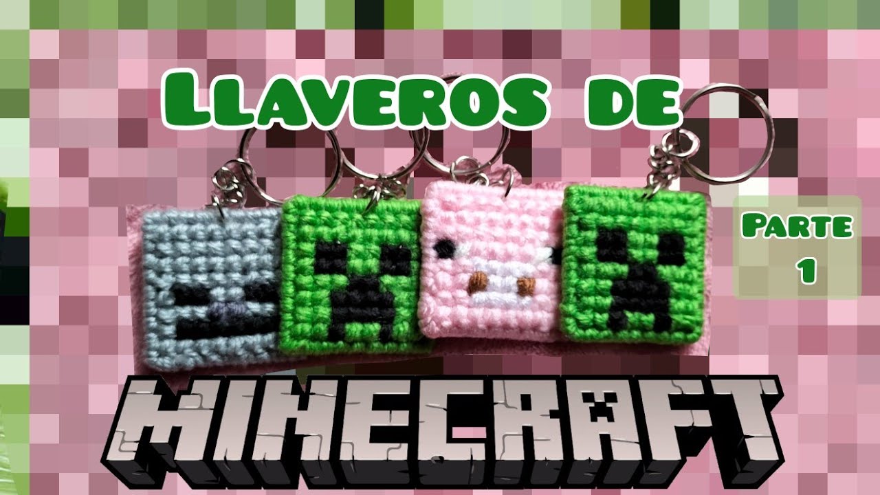 Tutorial llaveros de Minecraft con estambre 