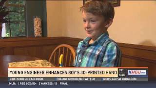 Young engineer enhances boy's 3-D printed hand