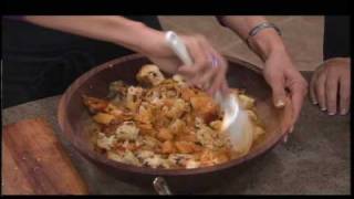 Ginny McCormack's Pumpkin Bread Pudding with Hot Buttered Rum Sauce