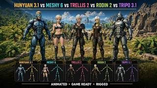 Hunyuan 3.1 vs Meshy 6 vs Trellis 2 vs Rodin 2 vs Tripo 3.1