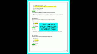360 Training Food Handlers Practice Exam Pass on Your First Try