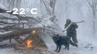 Trapped in a −22°C Blizzard  | No Tent, No Sleeping Bag | Extreme survival