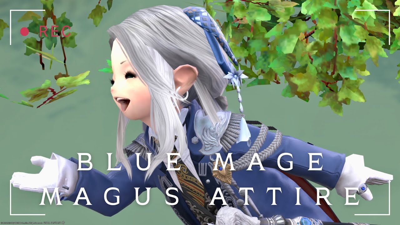 ガーターが可愛い青魔道士のLv50装備『メガス』衣装 (ララフェル女子