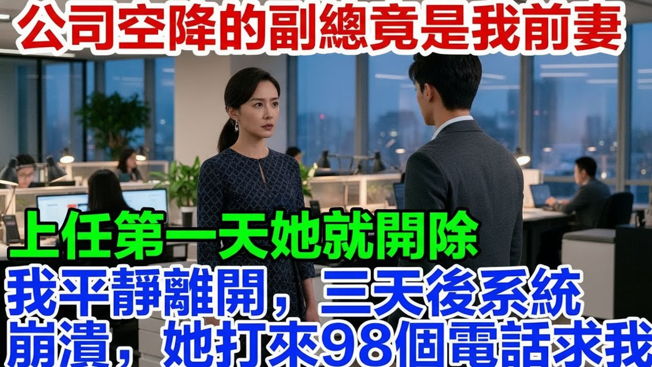 ✨🎭公司空降的副總竟是我前妻，上任第一天她就開除我，我平靜離開，三天後公司系統崩潰，她打來98個電話求我【雲上流年】