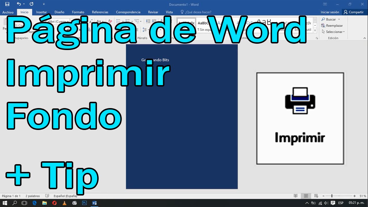 Como Imprimir En Word Imprimir fondo de documento o página de Word - YouTube