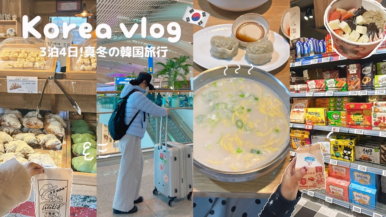 最新🇰🇷真冬の3泊4日の韓国旅行✈️ソンス,弘大,梨泰院エリアまで行ける大充実＆爆食旅【韓国vlog】