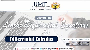 Linear Differential Equations | Differential Calculus | IIMT College of Engineering Greater Noida