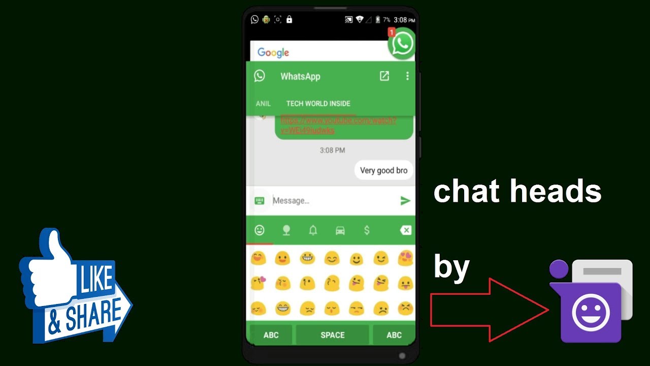 how to get chat heads in whatsapp