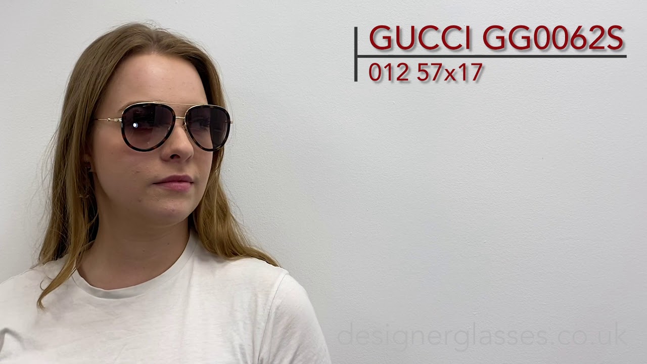 GUCCI GG0062S sunglasses on a 360 turntable and model. - YouTube