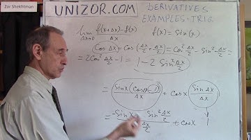 Unizor - Derivatives - Examples - Trigonometric Functions