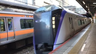 【E353】特急あずさ13号松本行き 国分寺駅通過　2024/01/13 10:15 Limited Express Azusa #jr中央線 #train #電車 #鉄道 #特急あずさ #e353系