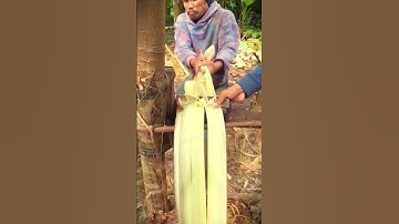 Creative ideas of farmers using simple tools to shave banana tree skin #shorts