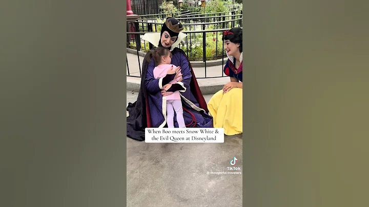 Young Boo hugs #evilqueen at #disneyland, #tiktok video courtesy of #thoughtfultravellers #snowwhite